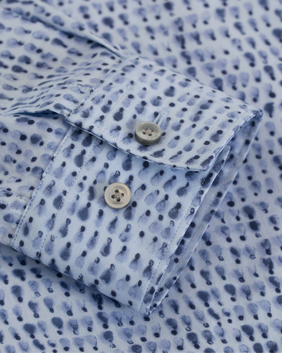 Herr | Skjortor | BOSS BLACK | BOSS Ismo Slim Fit Waterprint Shirt Blue