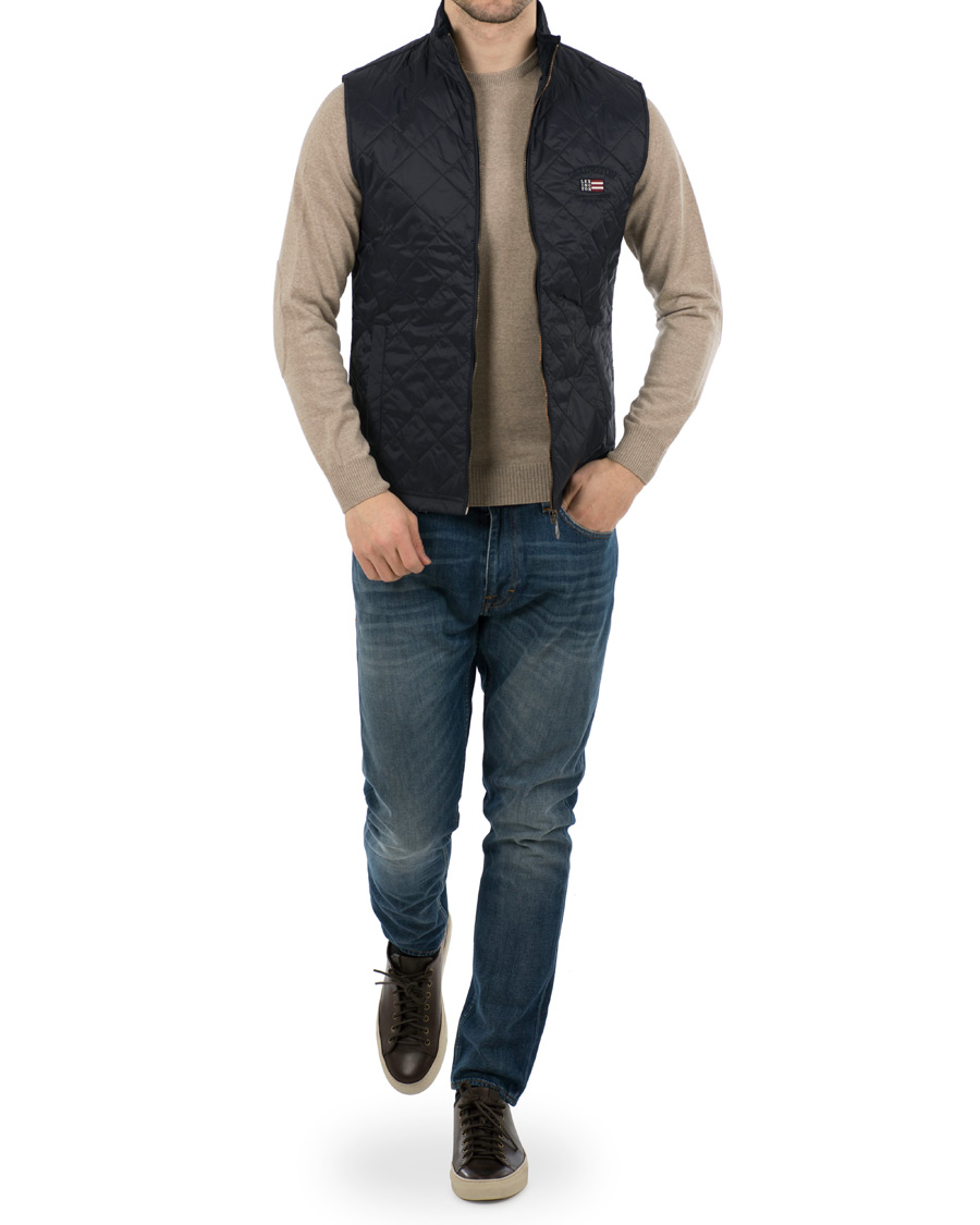 Herr | Jackor | Lexington | Gregory Quilted Vest Deepest Blue