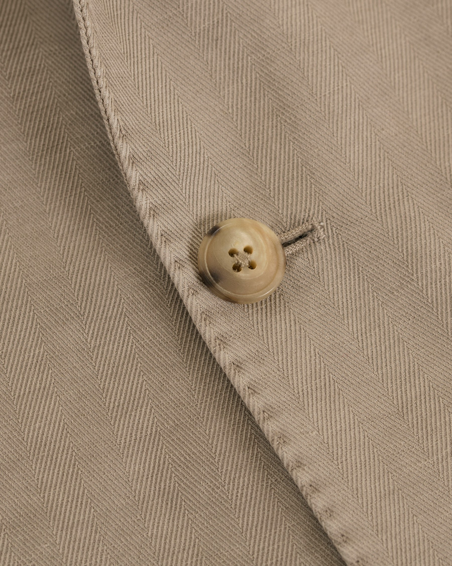 Herr | Kavajer | Boglioli | K Jacket Stretch Cotton/Linen Herringbone Blazer Beige