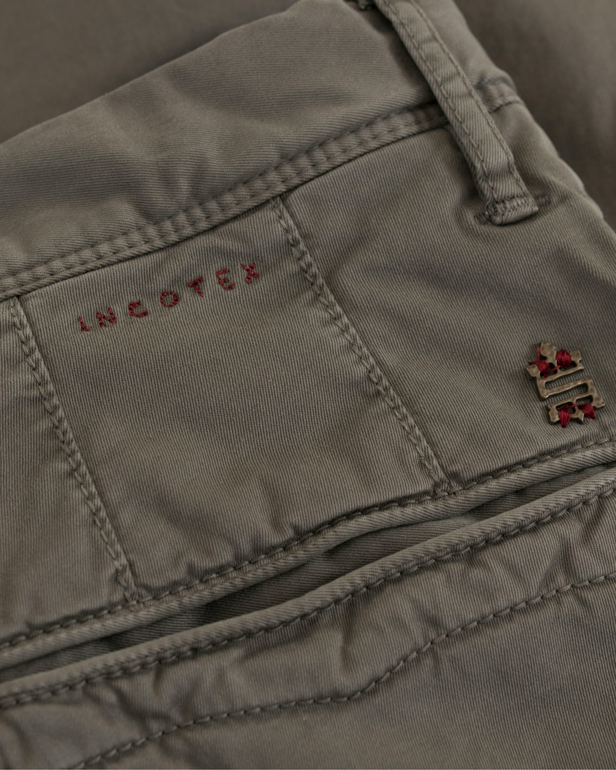Herr | Byxor | Incotex | Slim Fit Stretch Slacks Grey