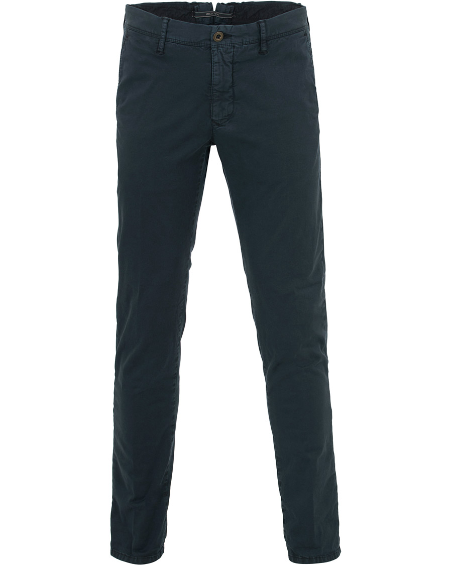 Herr | Byxor | Incotex | Slim Fit Stretch Slacks Navy
