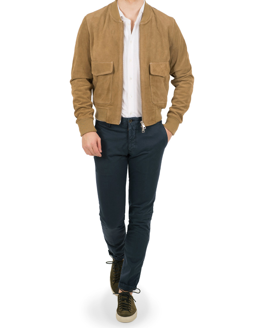 Herr | Byxor | Incotex | Slim Fit Stretch Slacks Navy