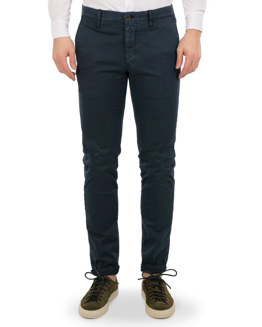 Herr | Byxor | Incotex | Slim Fit Stretch Slacks Navy