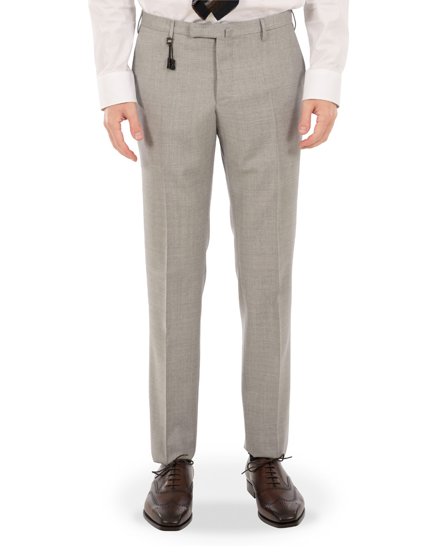 Herr | Byxor | Incotex | Slim Fit Wool Trousers Light Grey