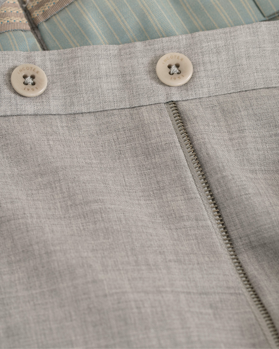 Herr | Byxor | Incotex | Slim Fit Wool Trousers Light Grey