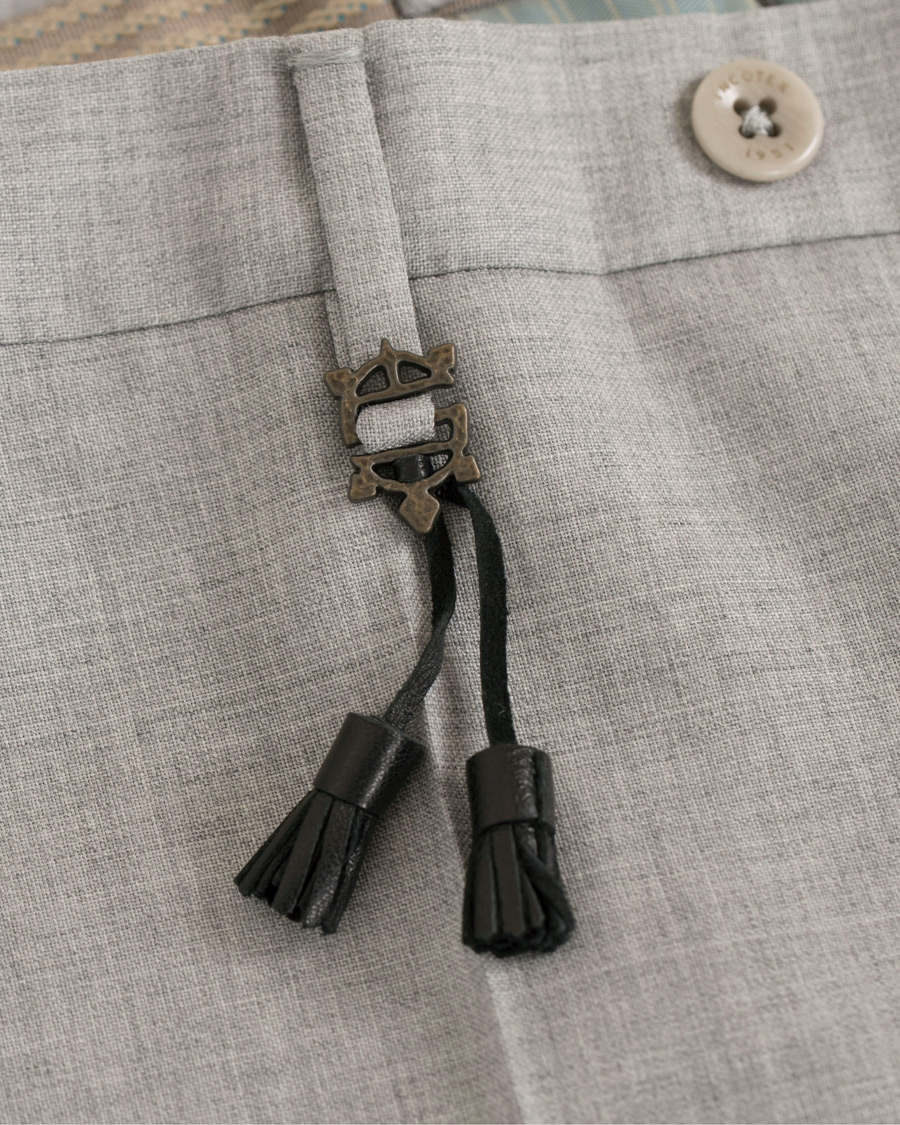 Herr | Byxor | Incotex | Slim Fit Wool Trousers Light Grey