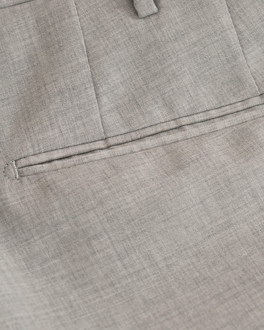 Herr | Byxor | Incotex | Slim Fit Wool Trousers Light Grey