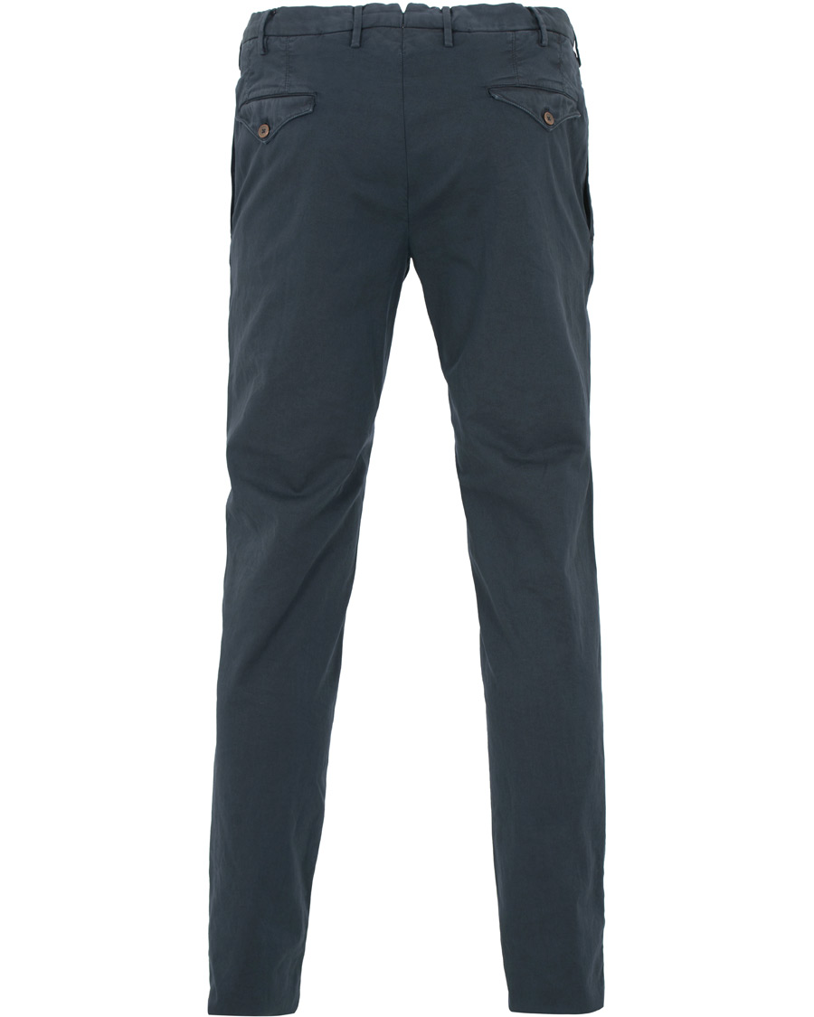 Herr | Byxor | Incotex | Slim Fit Single Pleated Trousers Navy