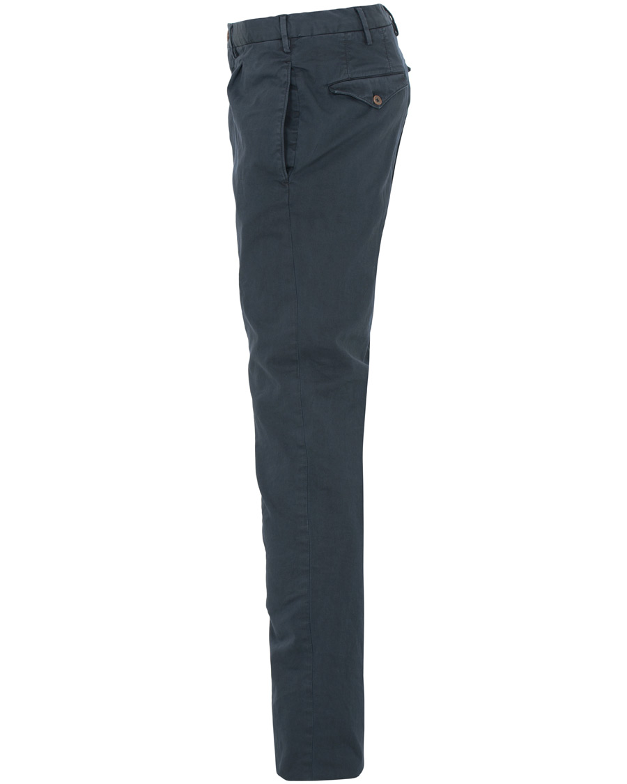 Herr | Byxor | Incotex | Slim Fit Single Pleated Trousers Navy