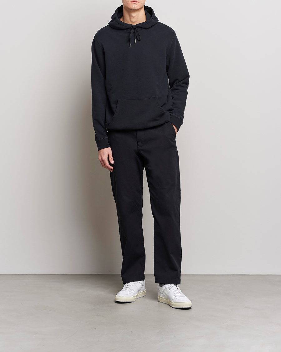 Herr | Tröjor | Sunspel | Loopback Hoodie Black