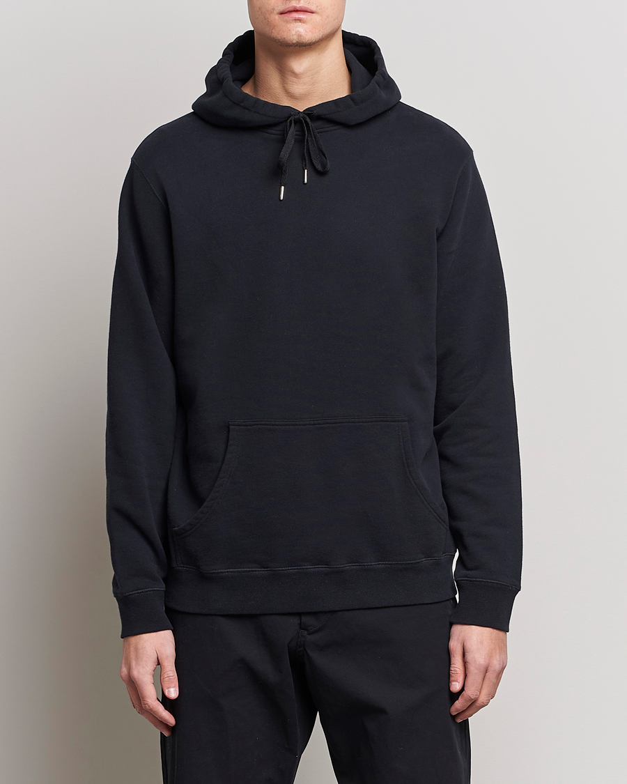 Herr | Tröjor | Sunspel | Loopback Hoodie Black