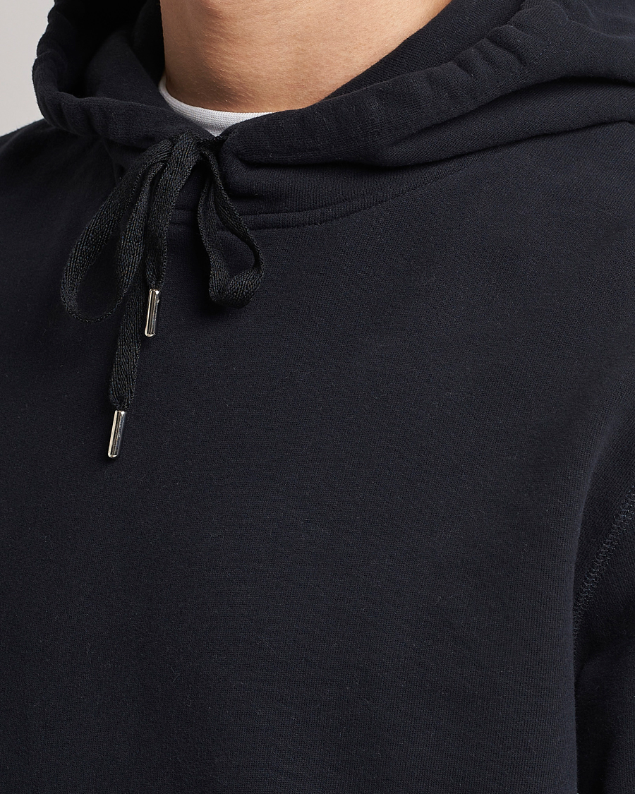 Herr | Tröjor | Sunspel | Loopback Hoodie Black