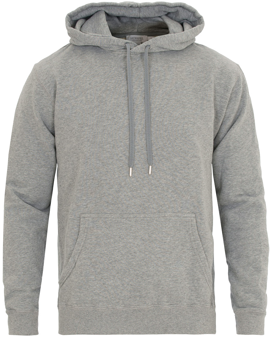Herr | Tröjor | Sunspel | Loopback Hoodie Light Grey