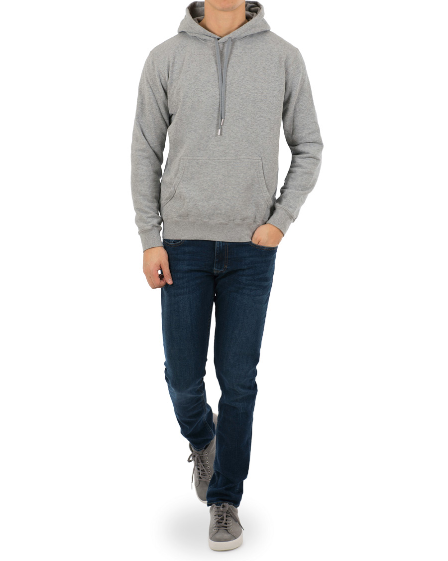Herr | Tröjor | Sunspel | Loopback Hoodie Light Grey