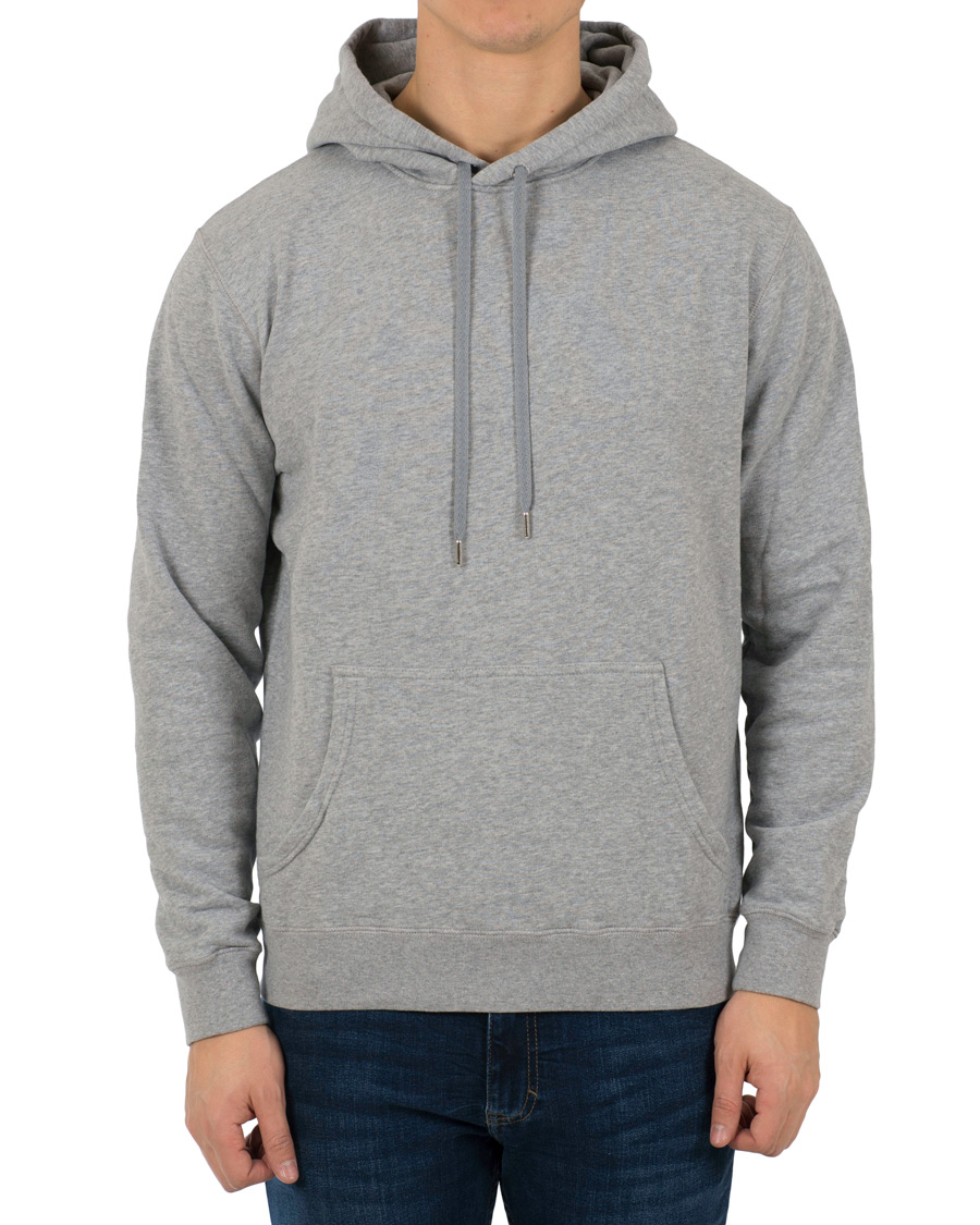 Herr | Tröjor | Sunspel | Loopback Hoodie Light Grey