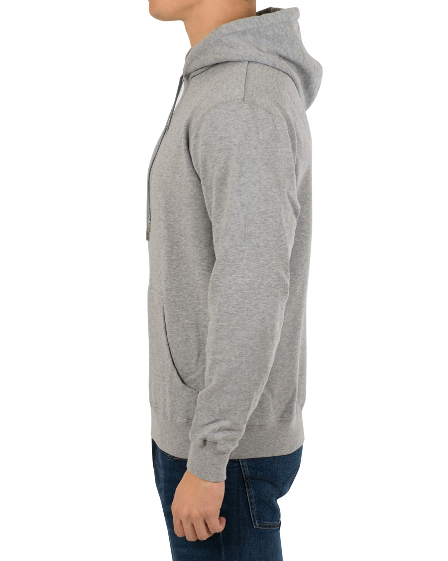 Herr | Tröjor | Sunspel | Loopback Hoodie Light Grey