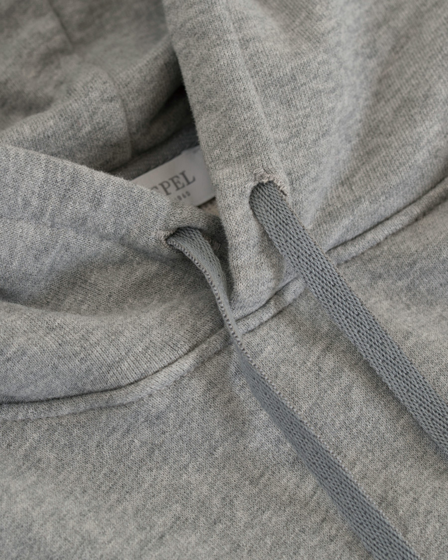 Herr | Tröjor | Sunspel | Loopback Hoodie Light Grey