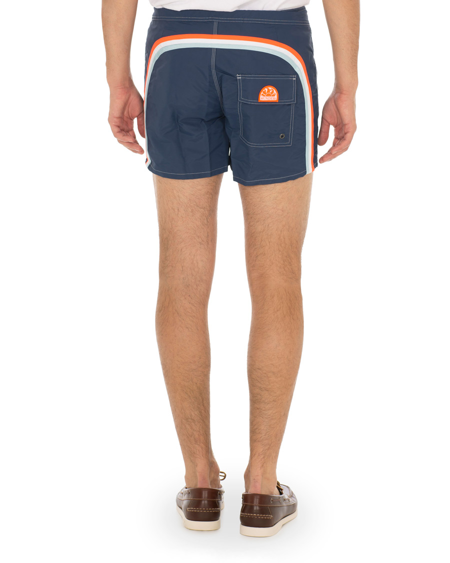 Herr | Badbyxor | Sundek | Rainbow Mid Length Swim Shorts Navy W28