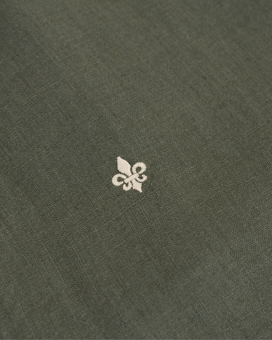 Herr | Skjortor | Morris | Douglas Linen Short Sleeve Shirt Olive