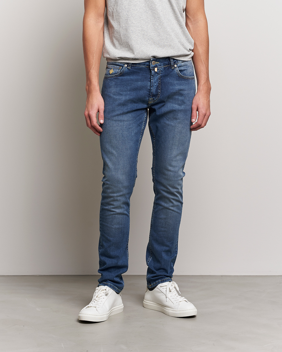 Herr | Jeans | Morris | Steve Satin Stretch Jeans Semi Dark Wash