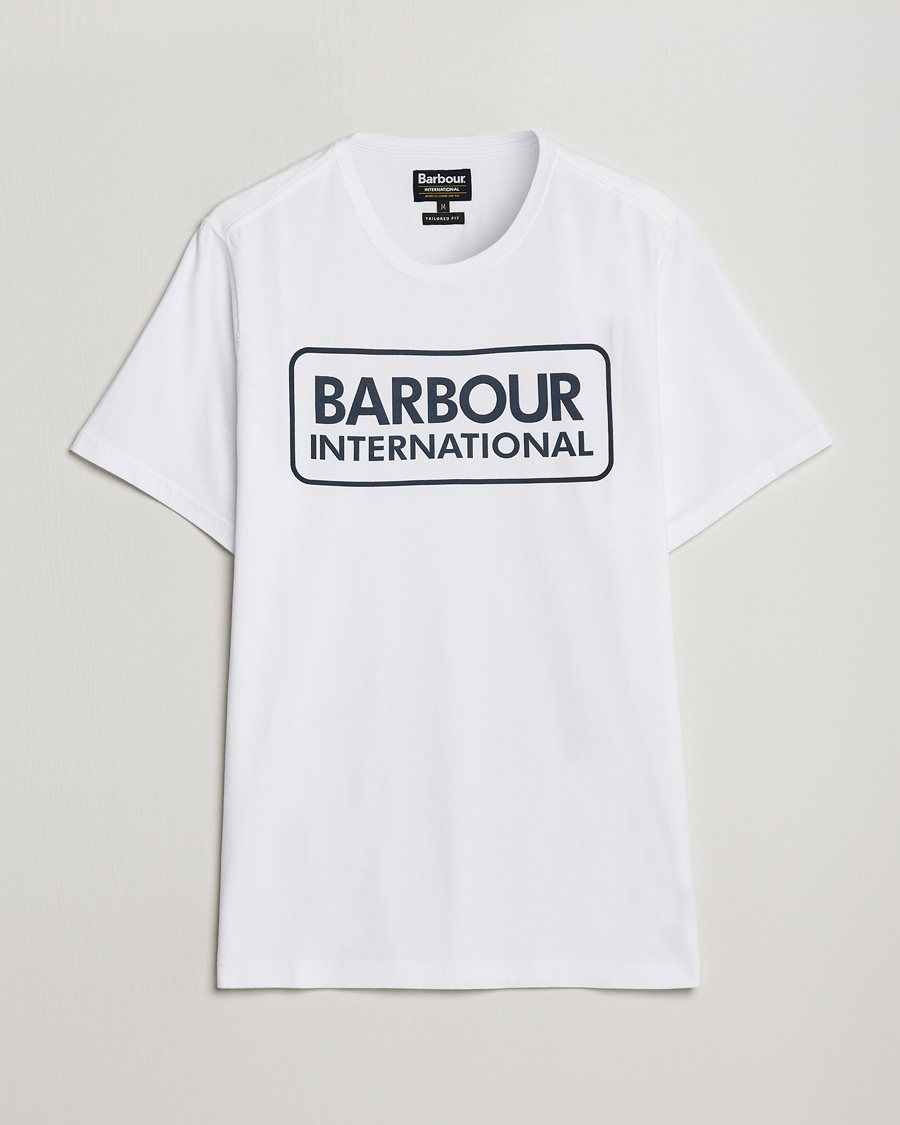 Herr | T-Shirts | Barbour International | Large Logo Crew Neck Tee White