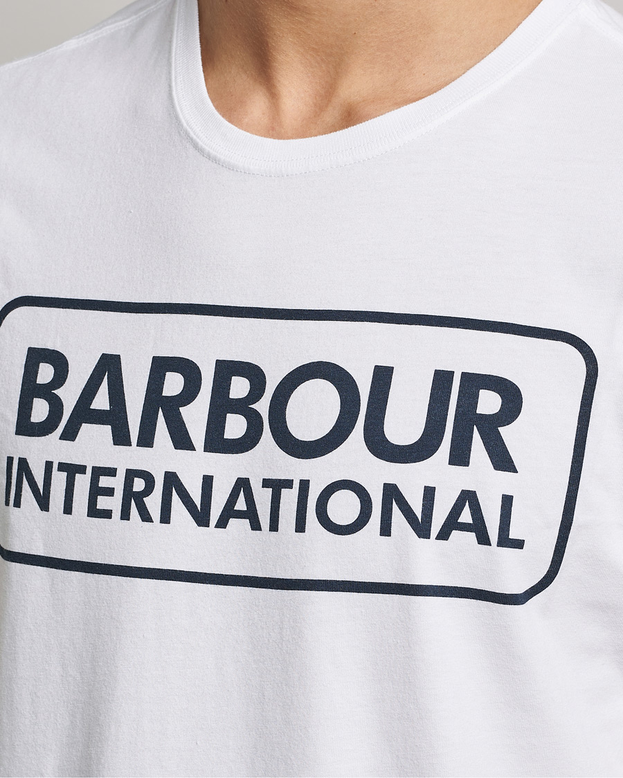 Herr | T-Shirts | Barbour International | Large Logo Crew Neck Tee White