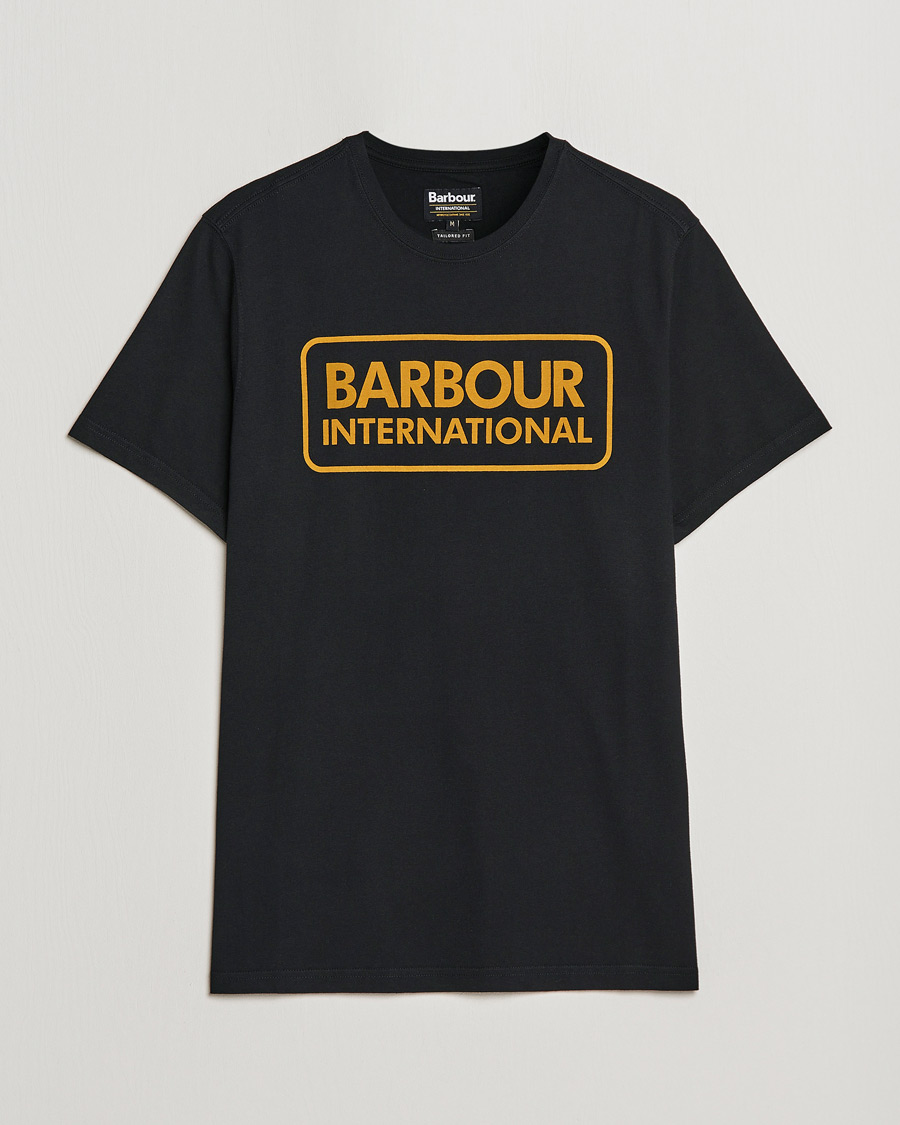 Herr | T-Shirts | Barbour International | Large Logo Crew Neck Tee Black