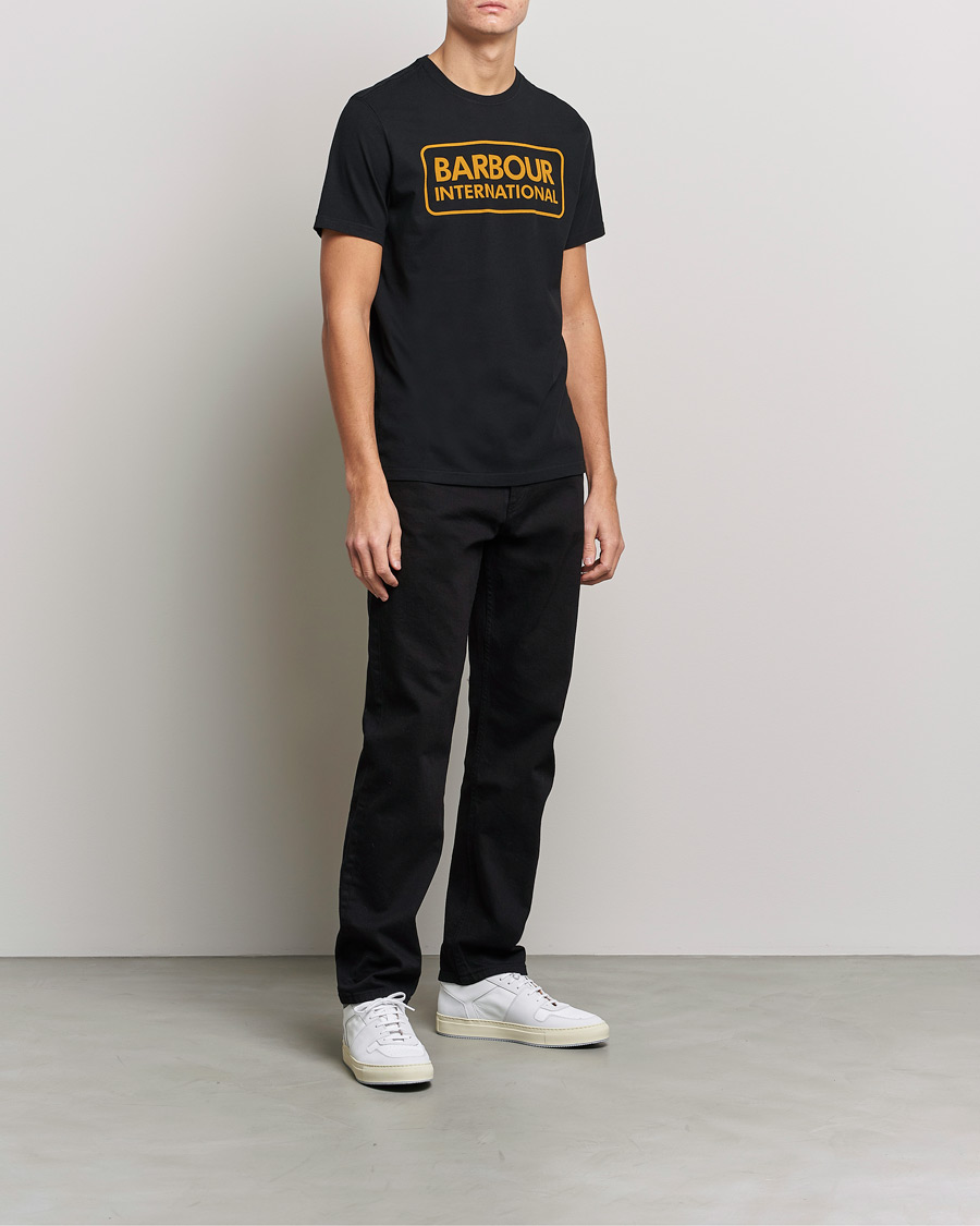 Herr | T-Shirts | Barbour International | Large Logo Crew Neck Tee Black