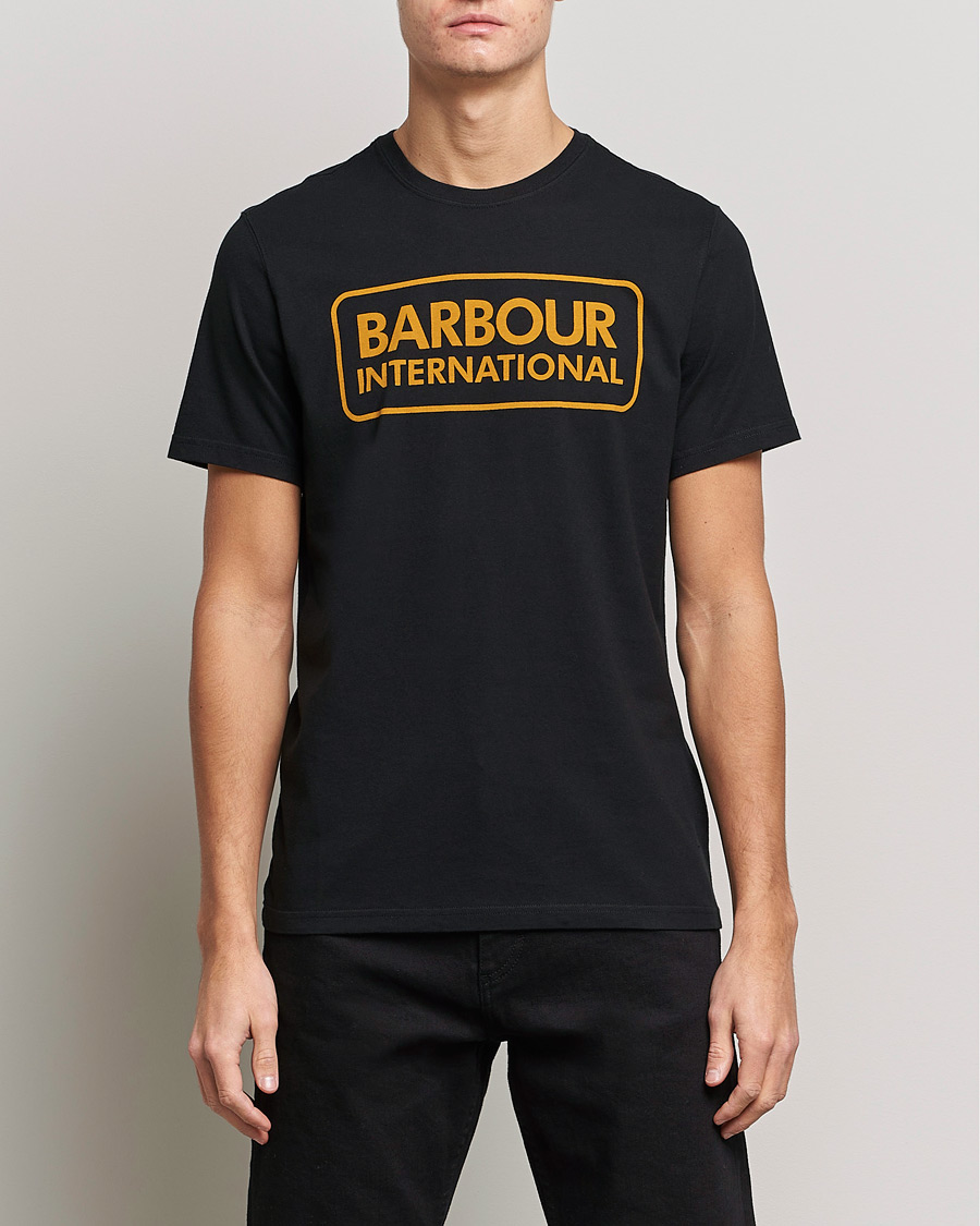 Herr | Svarta t-shirts | Barbour International | Large Logo Crew Neck Tee Black
