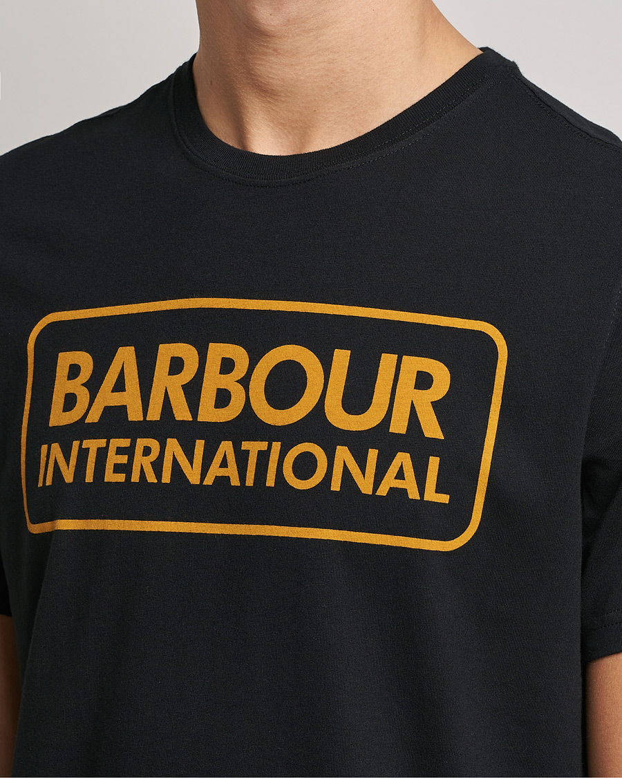 Herr | T-Shirts | Barbour International | Large Logo Crew Neck Tee Black