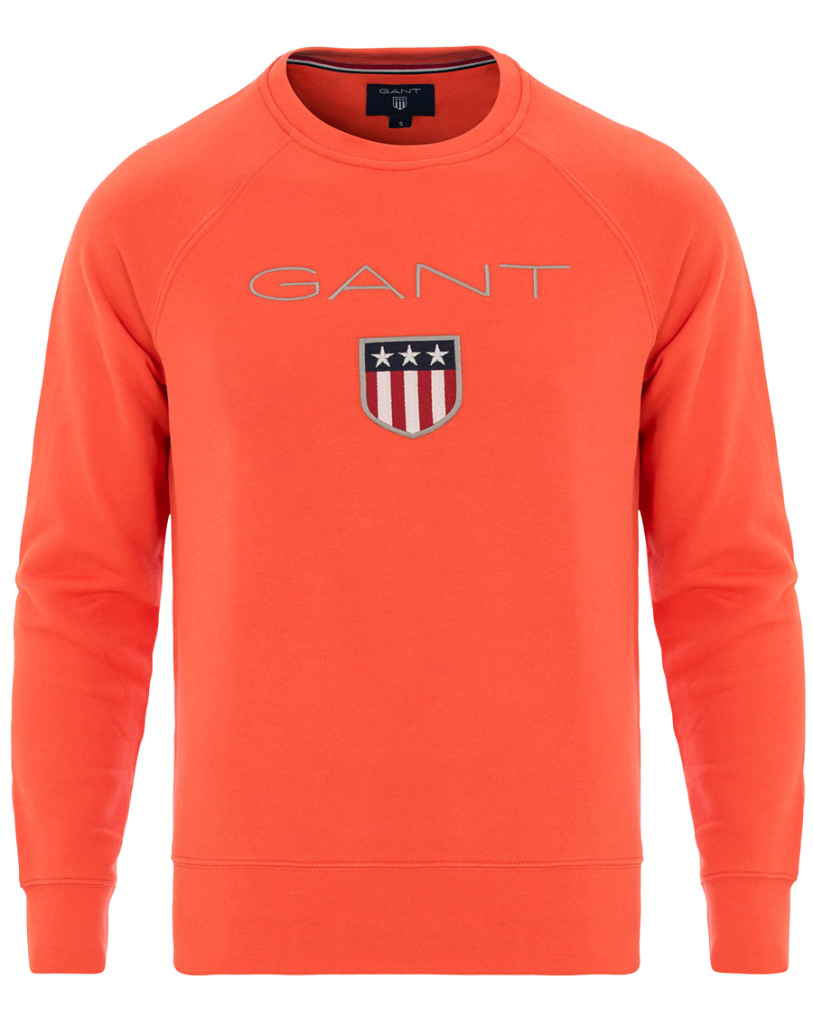 Herr | Tröjor | GANT | Shield Crew Neck Sweatshirt Strong Coral