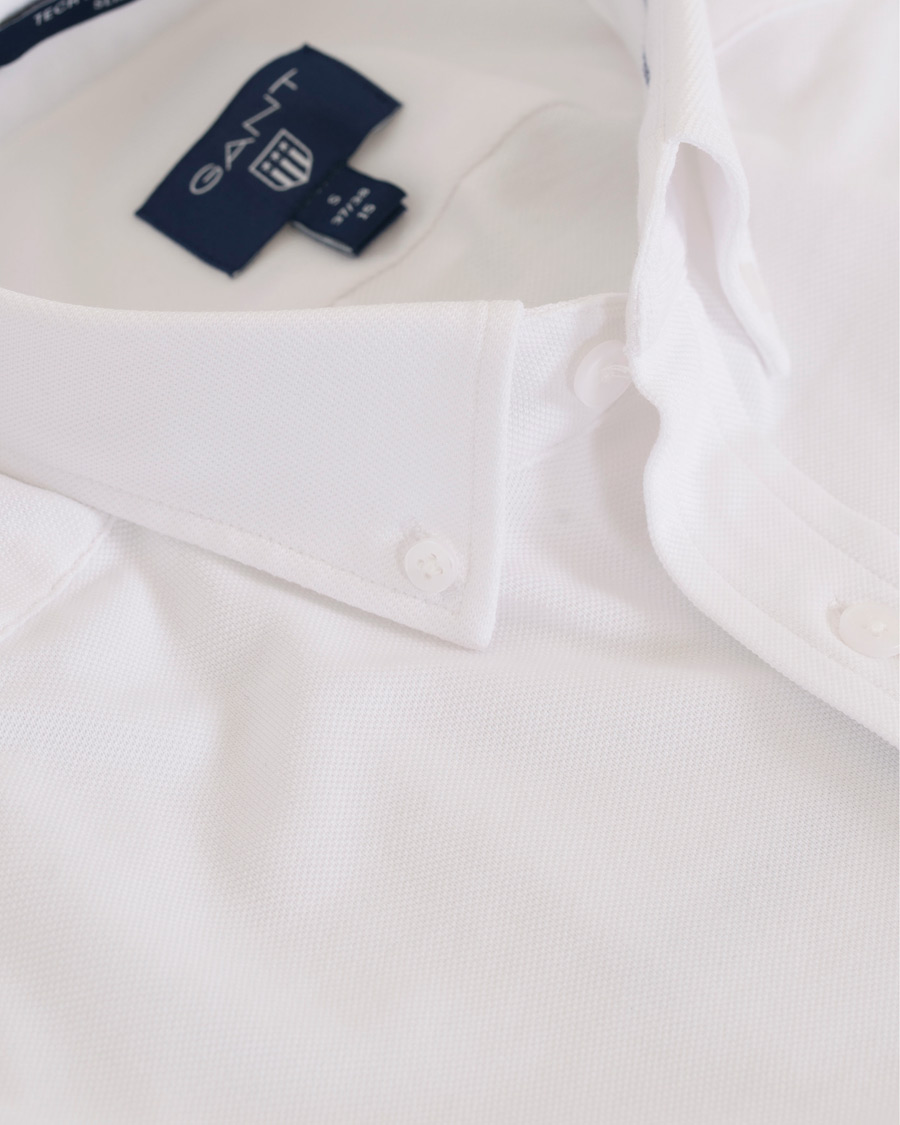 Herr | Skjortor | GANT | Slim Fit Tech Prep Pique Shirt White