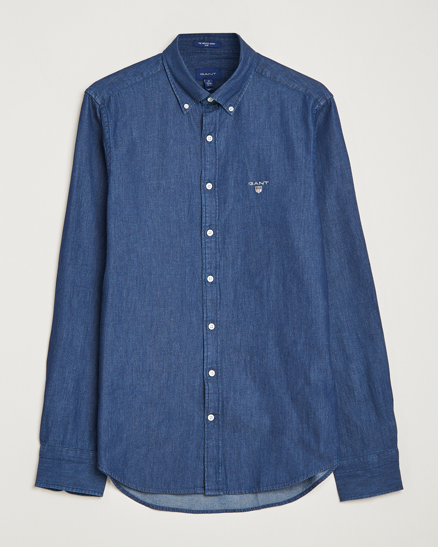 Herr | Skjortor | GANT | Slim Fit Denim Shirt Dark Indigo