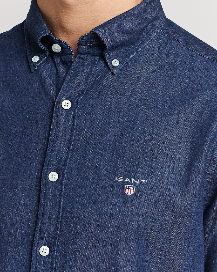 Herr | Skjortor | GANT | Slim Fit Denim Shirt Dark Indigo