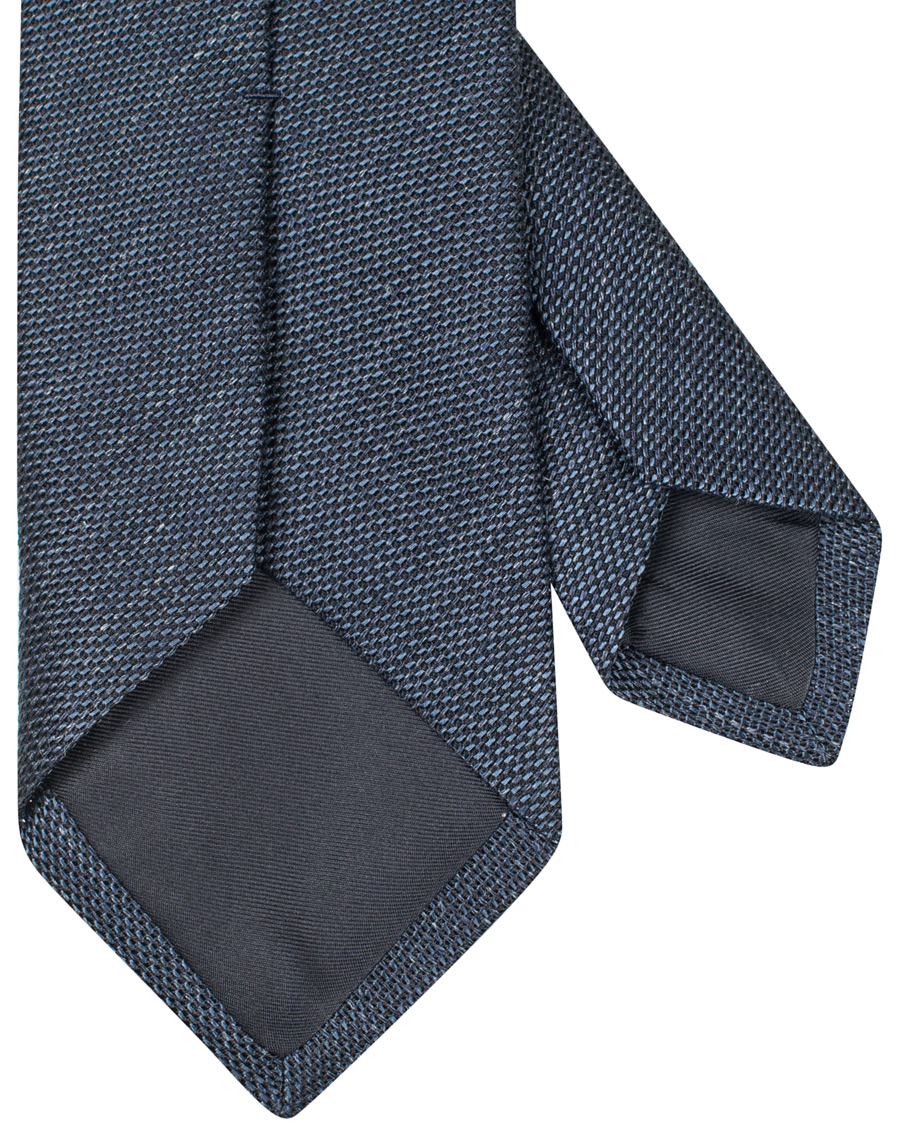 Herr | Drake's Silk/Linen Structure 8 cm Tie Blue | Drake's | Silk/Linen Structure 8 cm Tie Blue