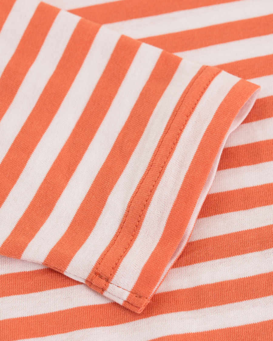 Herr | T-Shirts | Norse Projects | James Logo Stripe Long Sleeve Tee Burned Red