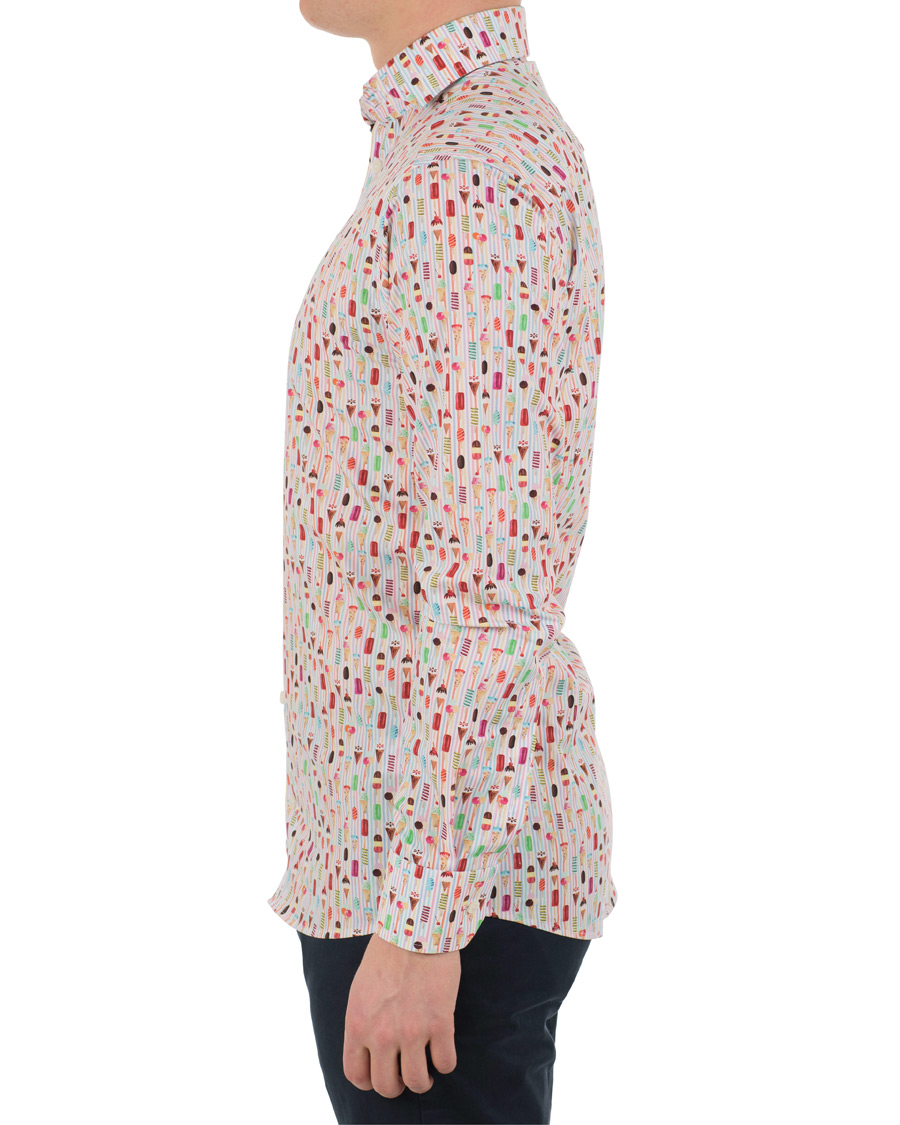 Herr | Skjortor | Eton | Slim Fit Poplin Printed Ice Cream Shirt Pink/Red