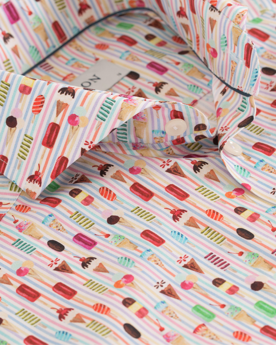 Herr | Skjortor | Eton | Slim Fit Poplin Printed Ice Cream Shirt Pink/Red