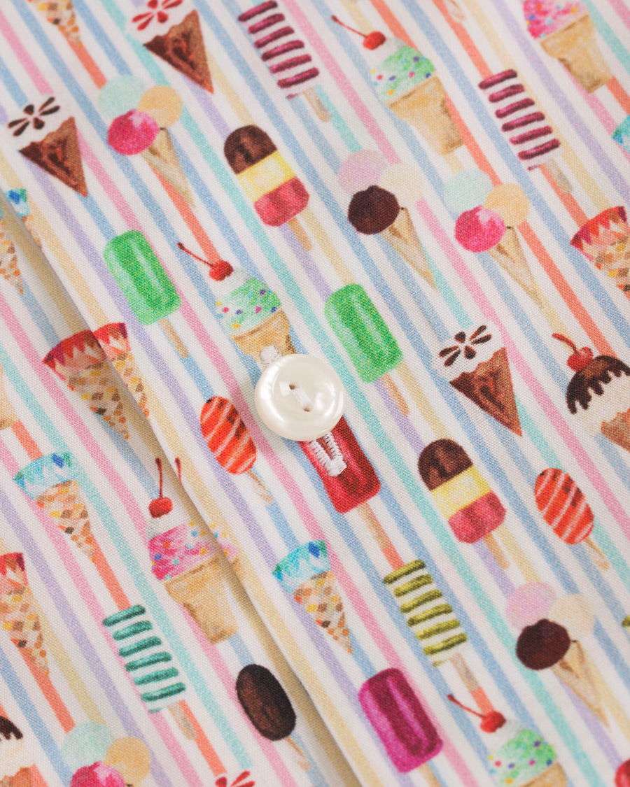 Herr | Skjortor | Eton | Slim Fit Poplin Printed Ice Cream Shirt Pink/Red