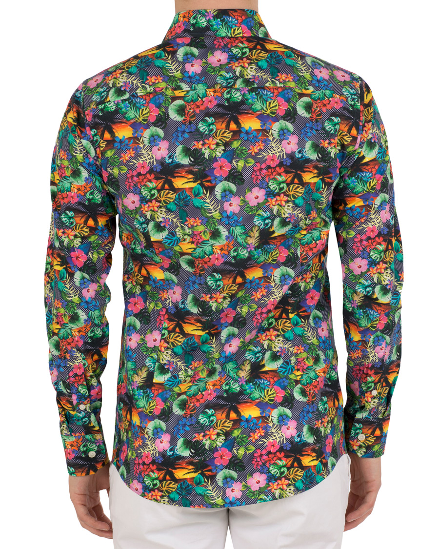 Herr | Skjortor | Eton | Super Slim Fit Printed Leafs Shirt Blue