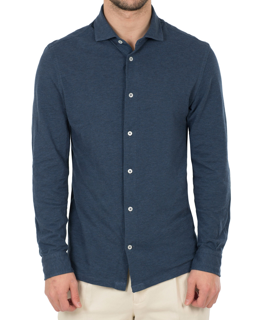 Herr | Skjortor | Barba Napoli | Jersey Shirt Blue