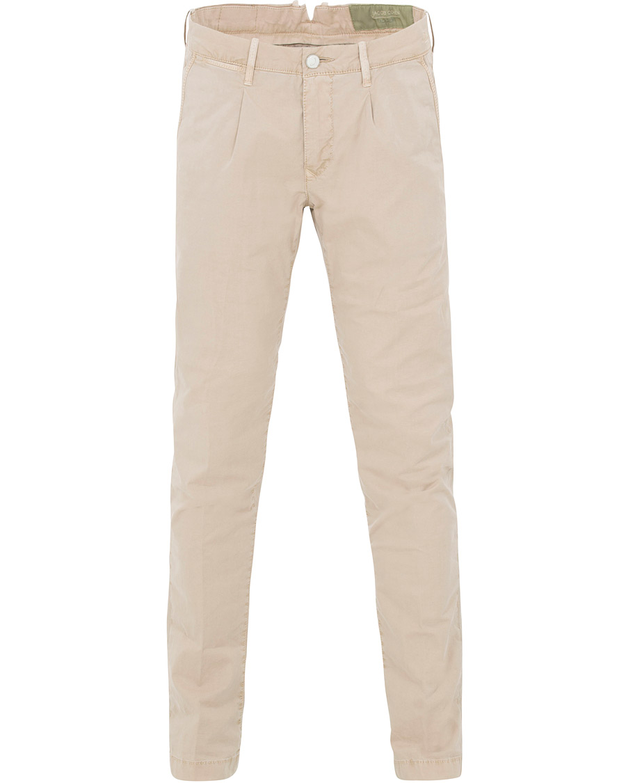 Herr | Byxor | Jacob Cohën | Jacob Cohen Alex Pleated Chinos Beige
