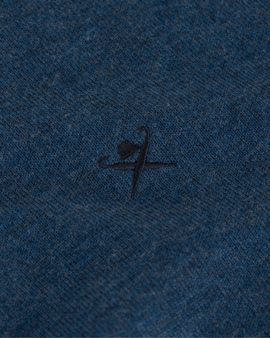 Herr | Tröjor | Hackett | Cotton/Silk Half Zip Dark Denim Blue