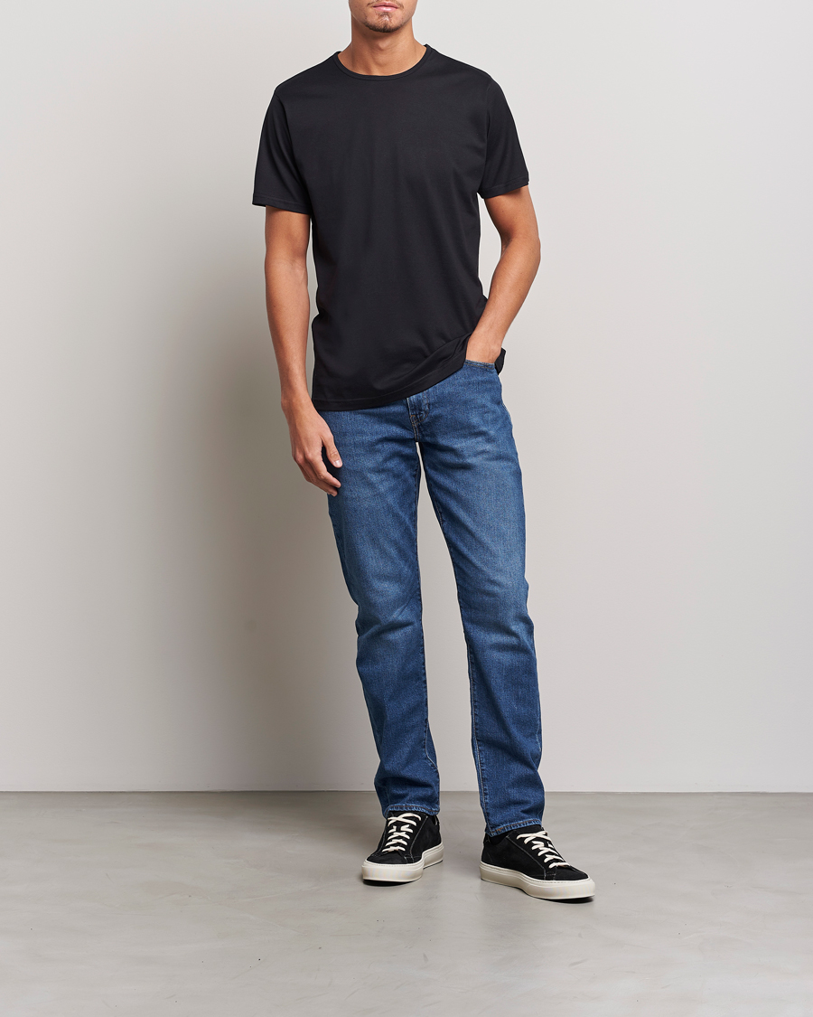 Herr | T-Shirts | Sunspel | Superfine Cotton Crew Neck T-Shirt Black