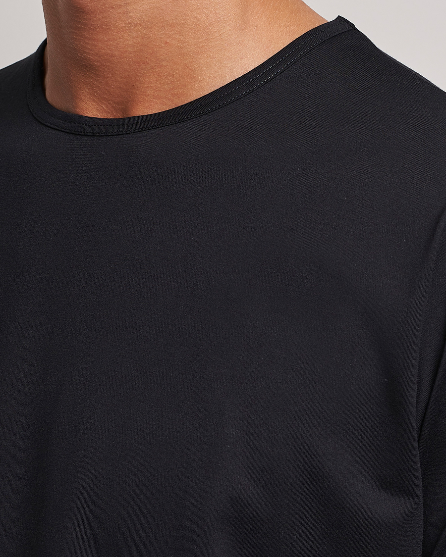 Herr | T-Shirts | Sunspel | Superfine Cotton Crew Neck T-Shirt Black