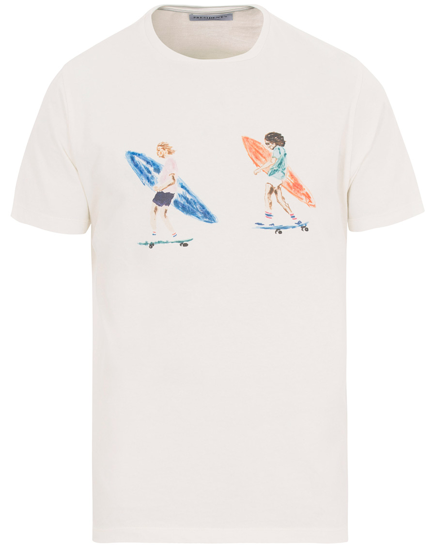 Herr | T-Shirts | President's | Crew Hand Print White
