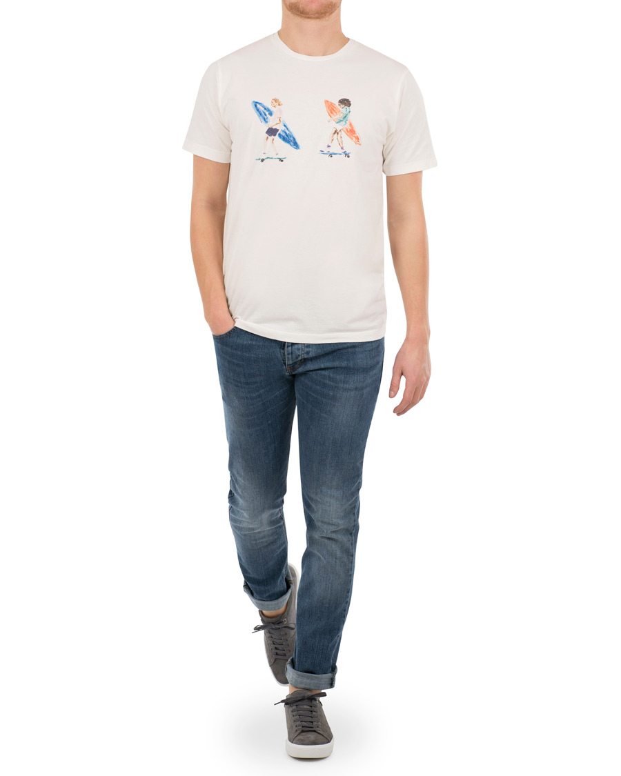 Herr | T-Shirts | President's | Crew Hand Print White