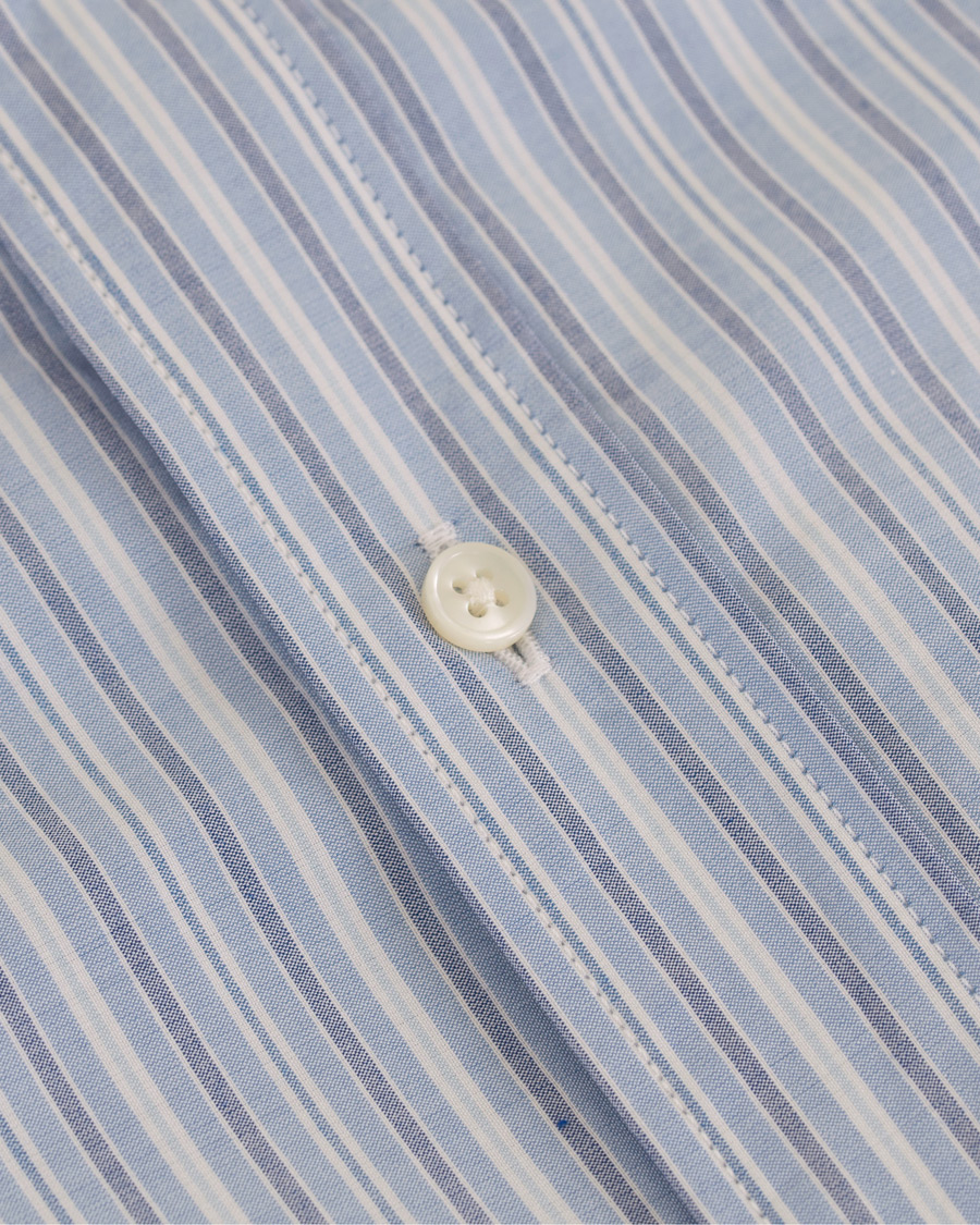 Herr | Skjortor | Schnayderman?s | Schnayderman’s Leisure Barre Faded Stripe Cotton Shirt Blue