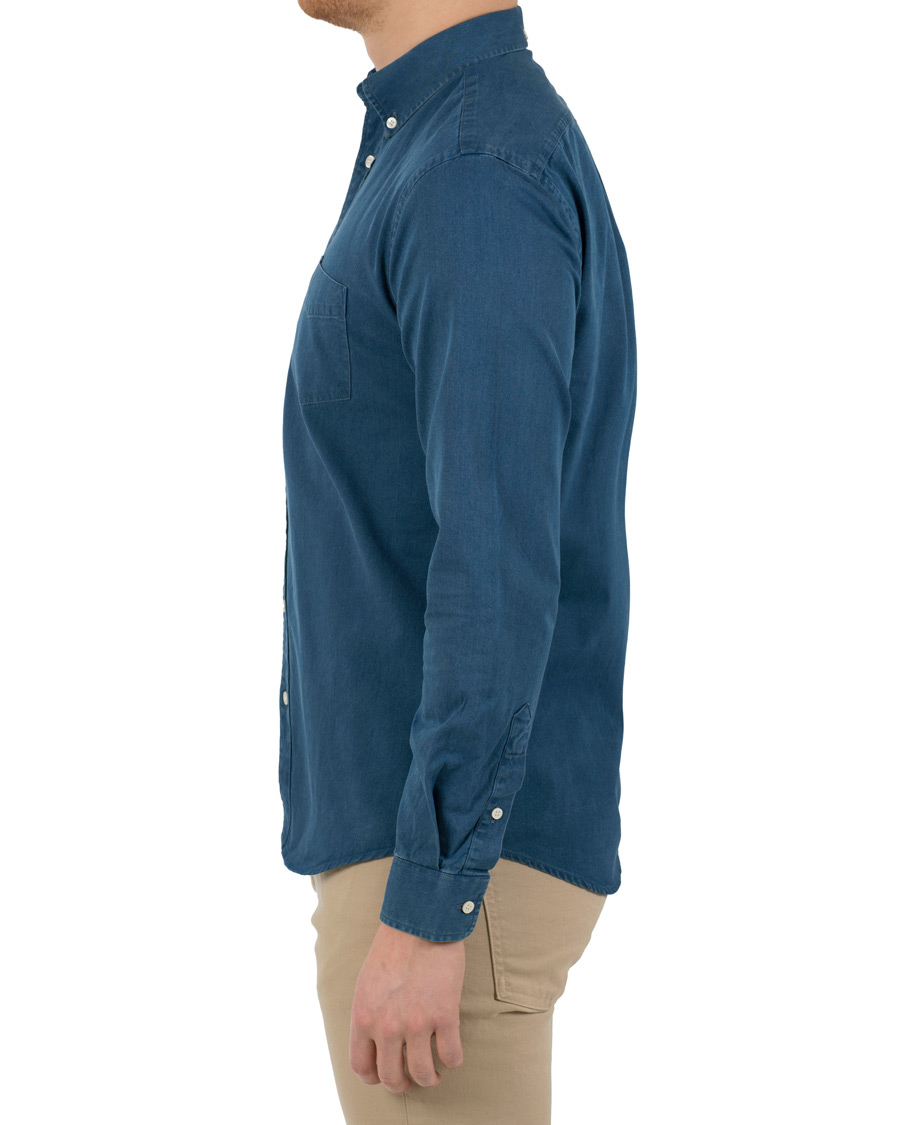 Herr | Skjortor | Schnayderman?s | Schnayderman's Leisure Indigo Jeans Shirt Mid blue