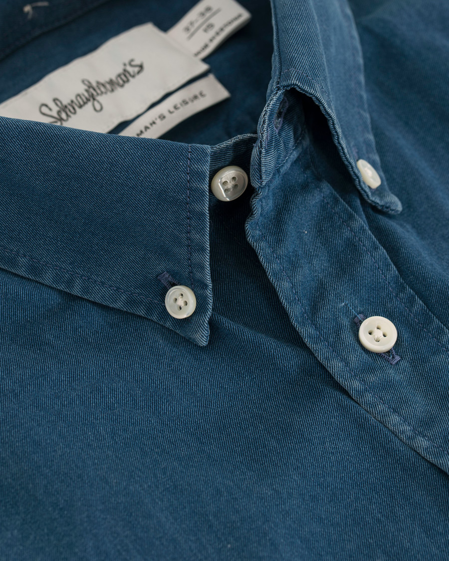 Herr | Skjortor | Schnayderman?s | Schnayderman's Leisure Indigo Jeans Shirt Mid blue
